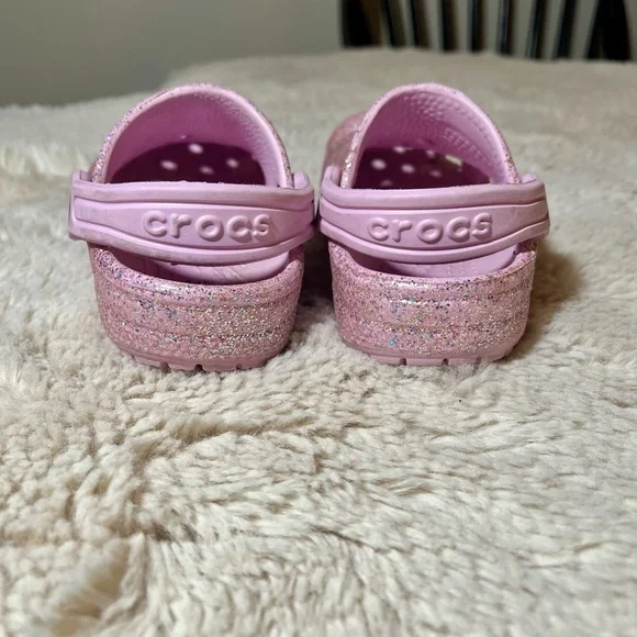 CROCS Toddler Glitter Sandals - Pink Sparkle Size 7 - Picture 5 of 7
